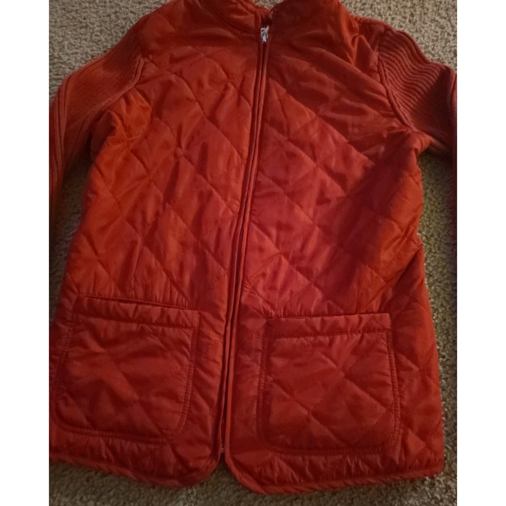 Kim Rogers Medium V-neck Knit Pullover Sweater Red Long Sleeve